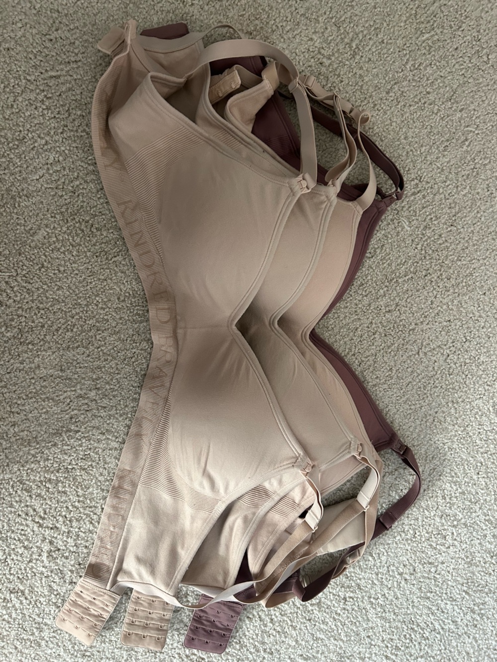 Kindred Bravely Seamless Nursing Bras in Beige and Mauve